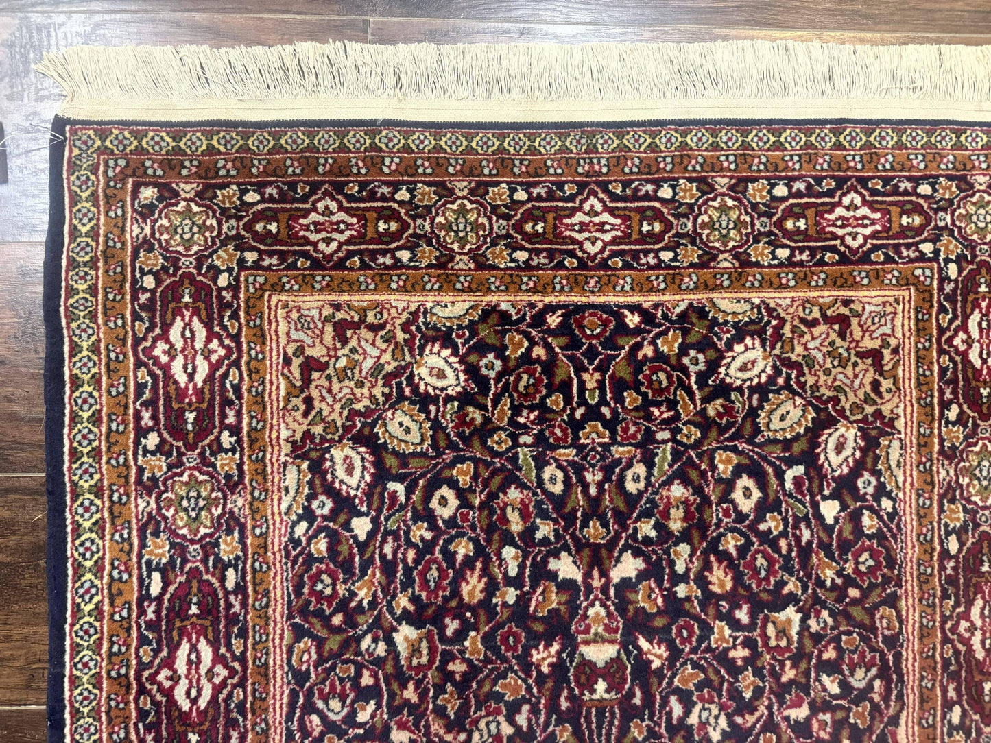 Indo Kashmiri Rug 3x5, Navy Blue, Very Fine 400 KPSI, Pair B