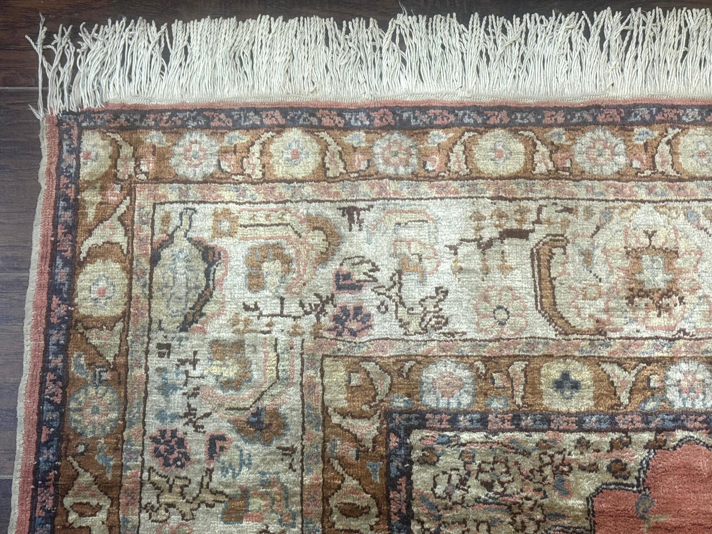 Silk Indian Kayseri Rug 4x6, Haji Jalili Design, Vintage Rug