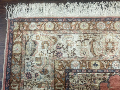 Silk Indian Kayseri Rug 4x6, Haji Jalili Design, Vintage Rug