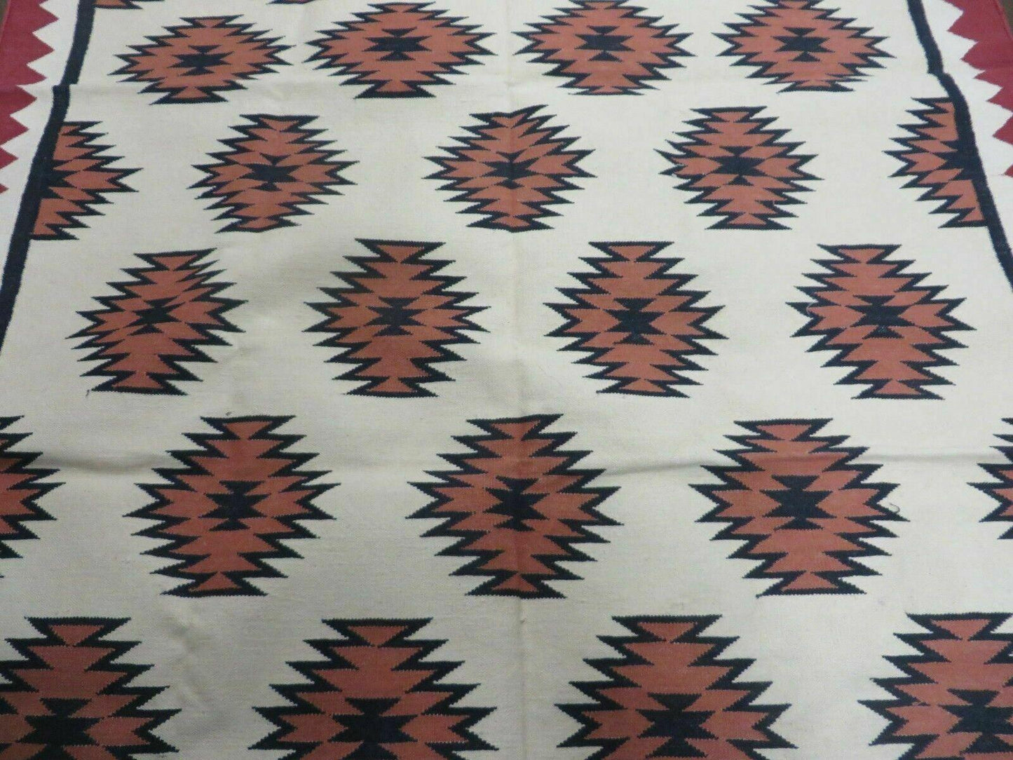 Hand Woven Wool Rug Kilim Dhurrie 5 By 8 Contemporary Oriental Area Rug