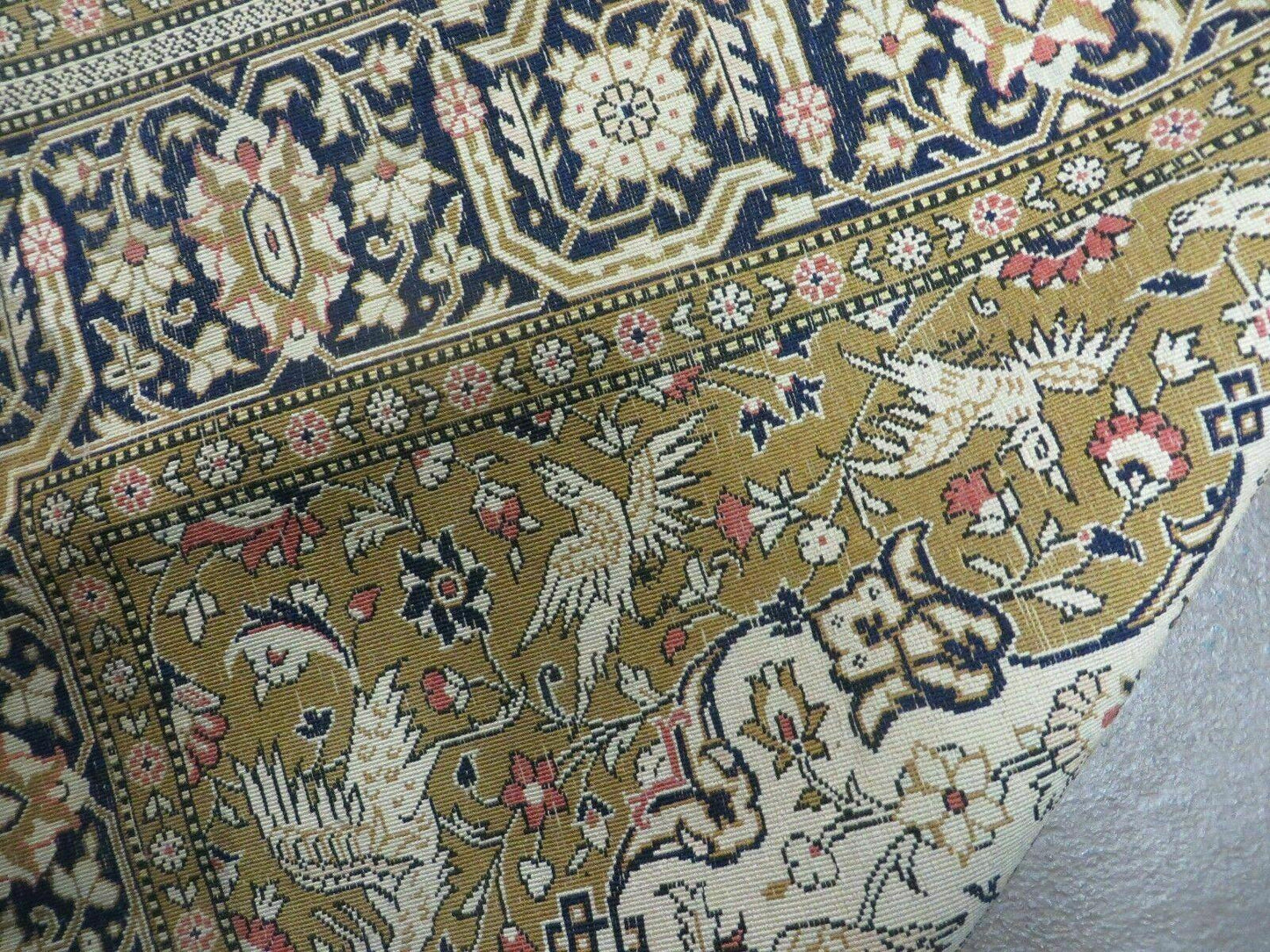 Handmade Chinese Silk Rug Deer And Birds Hand Knotted One Of A Kind 3 By 5