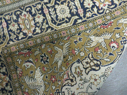 Handmade Chinese Silk Rug Deer And Birds Hand Knotted One Of A Kind 3 By 5