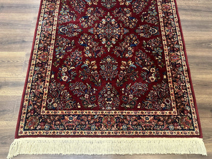 Karastan Rug 4x6 Red Sarouk Wool Pile Vintage 700 Series Discontinued