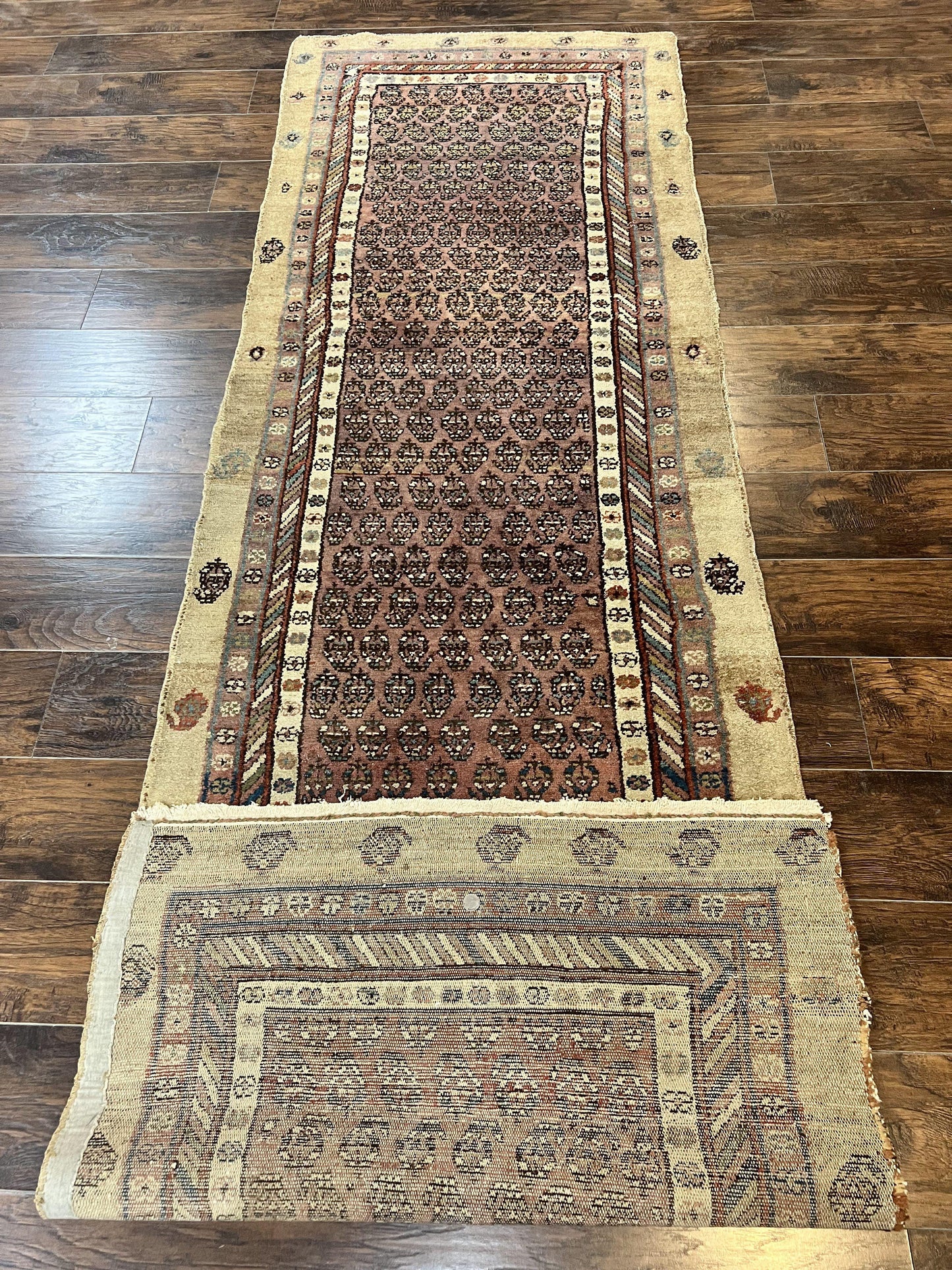 Antique Persian Sarab Runner Rug 3x11, Wool Camel Hair, Tribal Carpet for Hallway 3 x 11, Antique 1920s Rug, Handmade
