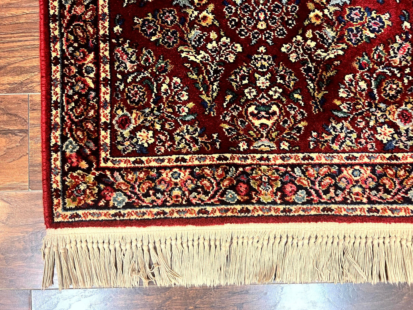 Karastan Rug 3x5 Red Sarouk 785 Vintage Wool Pile Carpet Original 700 Series
