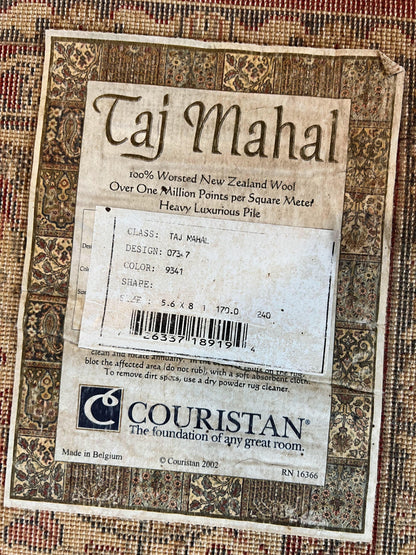 Floral Medallion Wool Rug 5.6x8 Vintage Oriental Taj Mahal Belgium Power Loomed