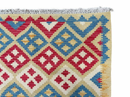 Kilim Rug 3x5 Multicolor Tribal Turkish Anatolian Wool Flatweave Area Rug