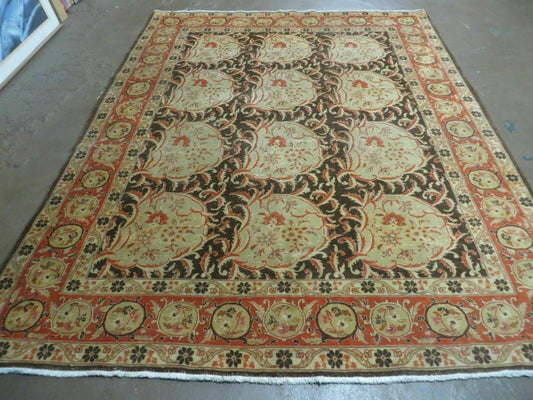 Vintage Pakistani Wool Rug 6x8 Hand Made Floral Oriental Design