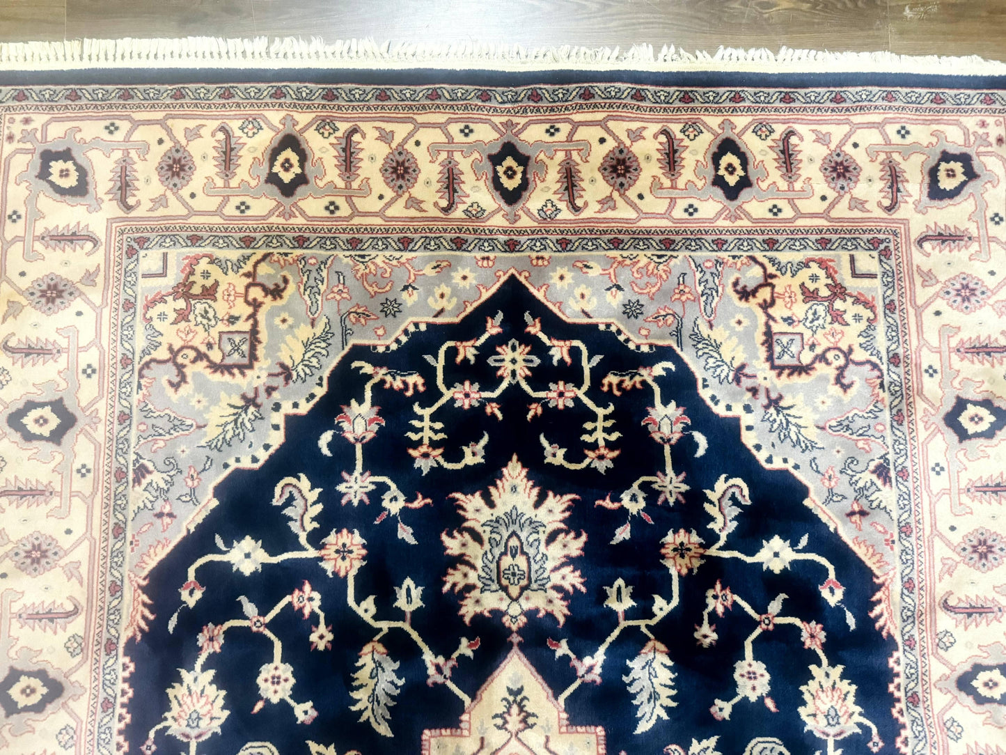 Karastan Navy Serapi Kara Shah Wool Rug Vintage Area Rug