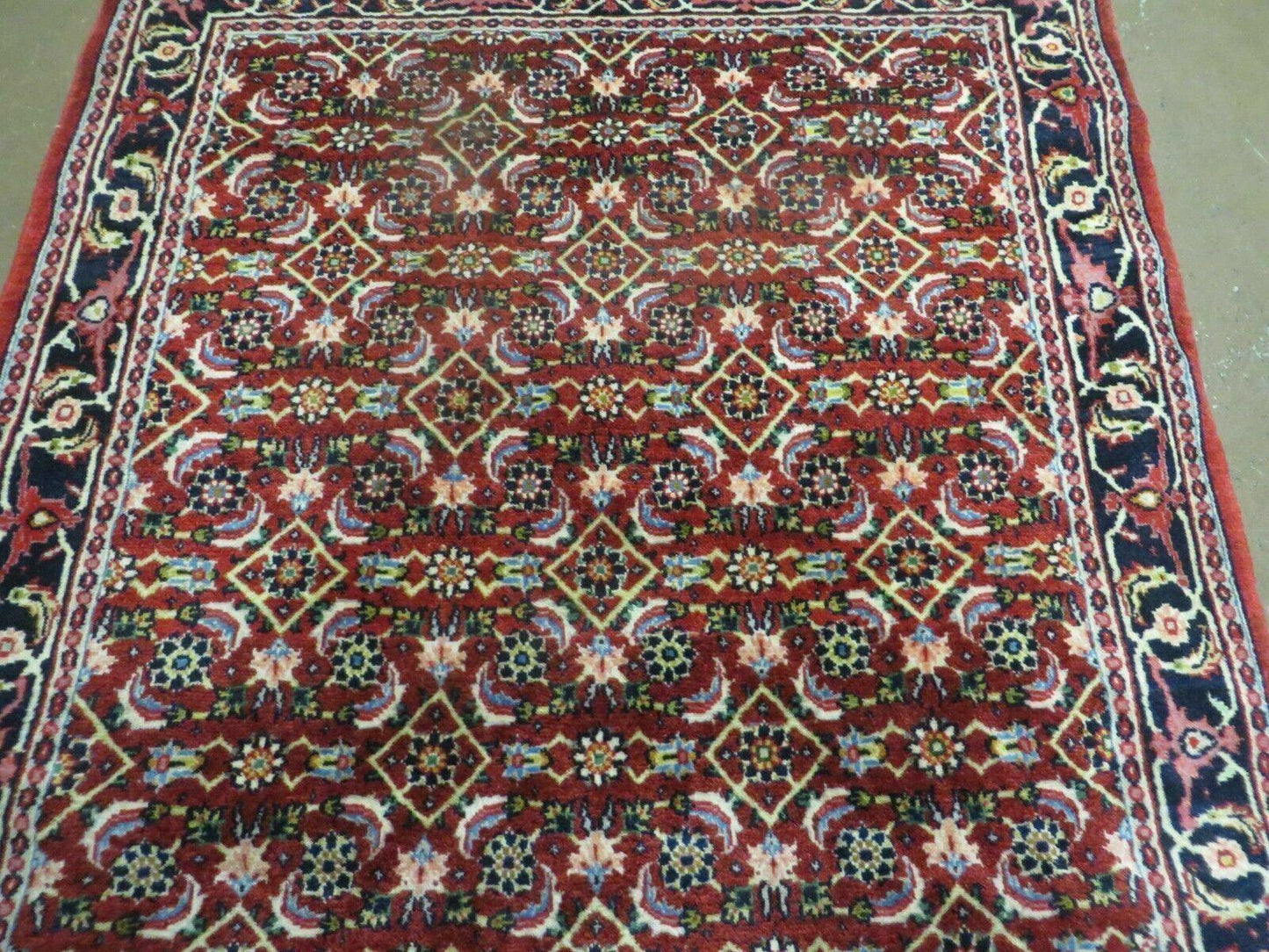 3' X 5' Handmade Knotted Indian Amritsar Floral Oriental Wool Red Rug Organic Nice