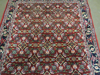 3' X 5' Handmade Knotted Indian Amritsar Floral Oriental Wool Red Rug Organic Nice