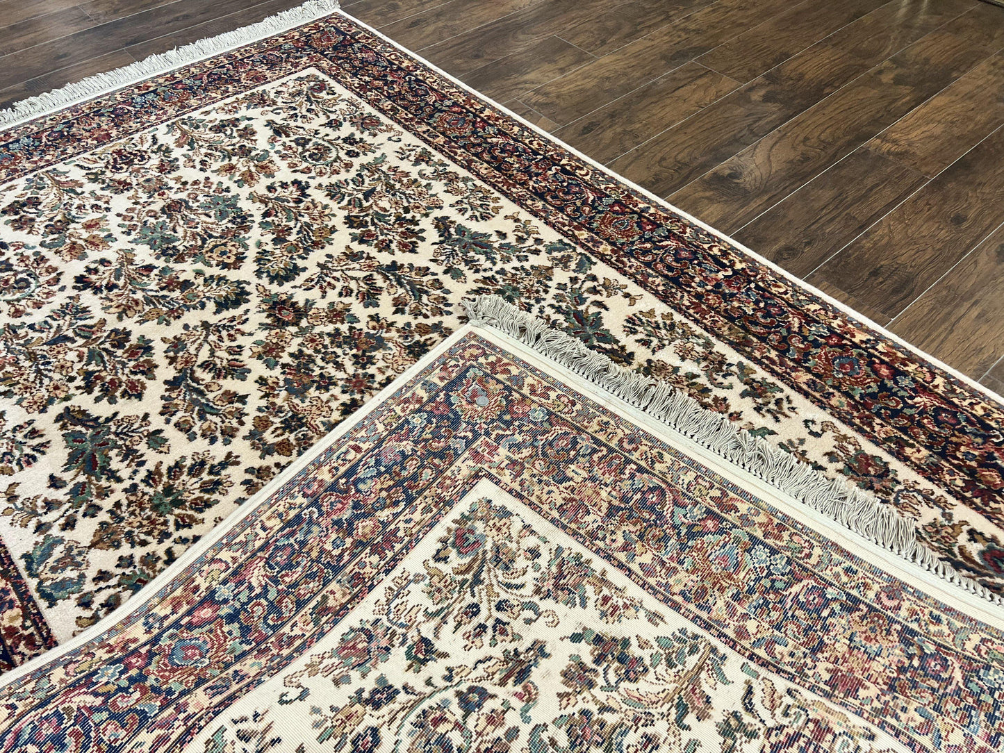 Karastan Rug Ivory Sarouk 5.9 x 9 Wool Vintage Original 700 Series