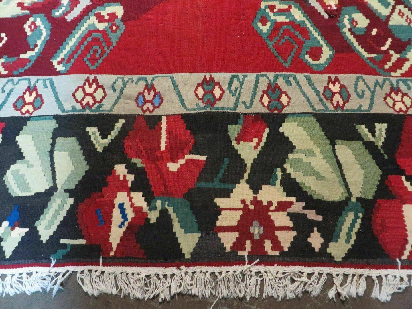 Kilim Rug 8x11 Handmade Flat Weave Karabagh Wool With Organic Dyes Vintage