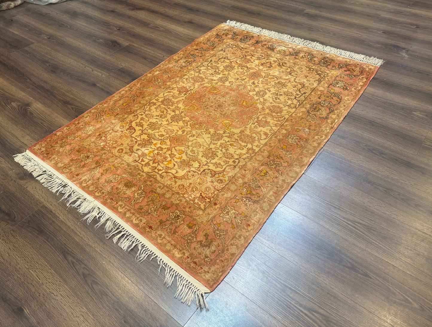 Persian Isfahan Rug 3x5 Fine 550 KPSI Kork Wool on Silk