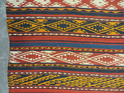 Antique Turkish Jajim Kilim Rug Flat Weave Wool Vegetable Dye 6x10 Handmade