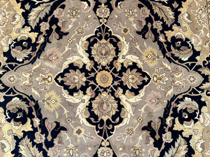 Handmade Wool Rug 8x10, Black & Dark Beige, Nourison, Traditional Rug