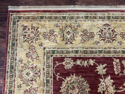Traditional Wool Oriental Rug 9x13 Power Loomed Burgundy Carpet