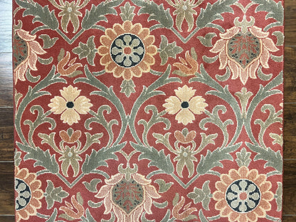 Runner Rug Floral Wool 3 x 14.7 Contemporary Power Loomed Hallway Rug