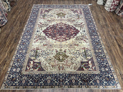 Antique Indian Agra Rug Rare Early 20th Century Hand Knotted Wool Collectible Oriental Carpet