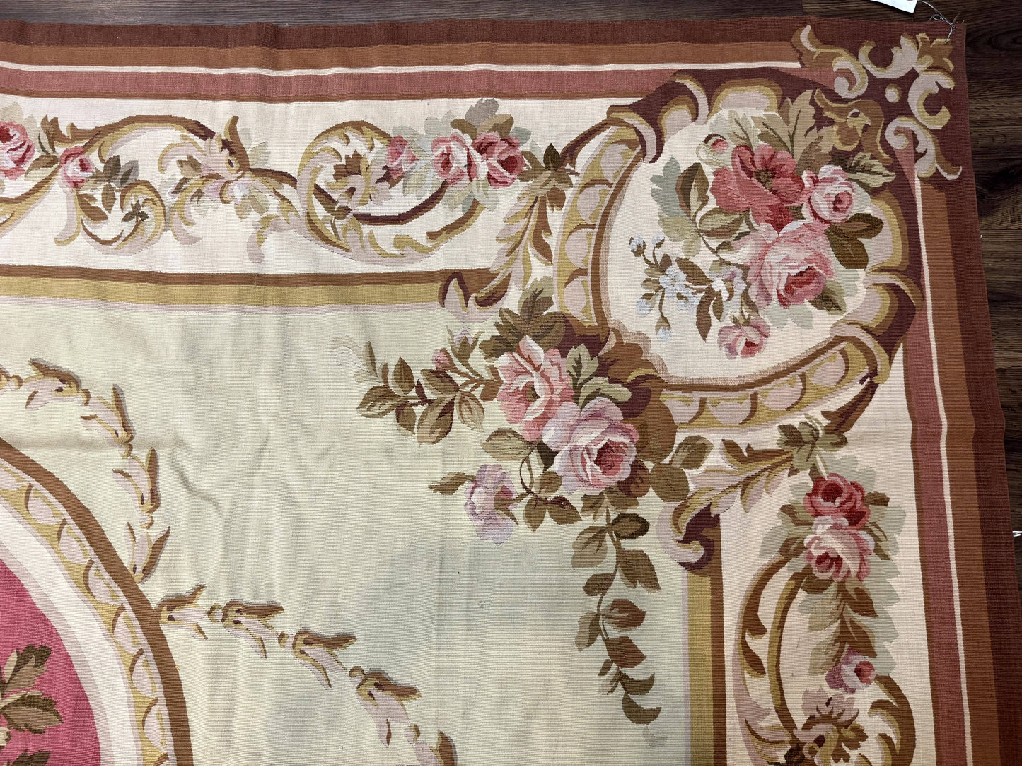 Large Aubusson Rug 10x14, European Elegant French Design, Floral Carpet