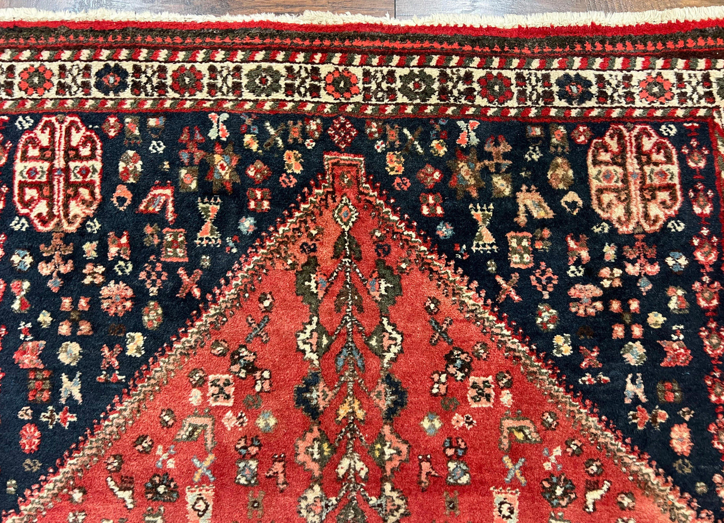 Persian Tribal Rug Hand Knotted Wool Vintage Oriental Carpet 3.6 By 5 Feet