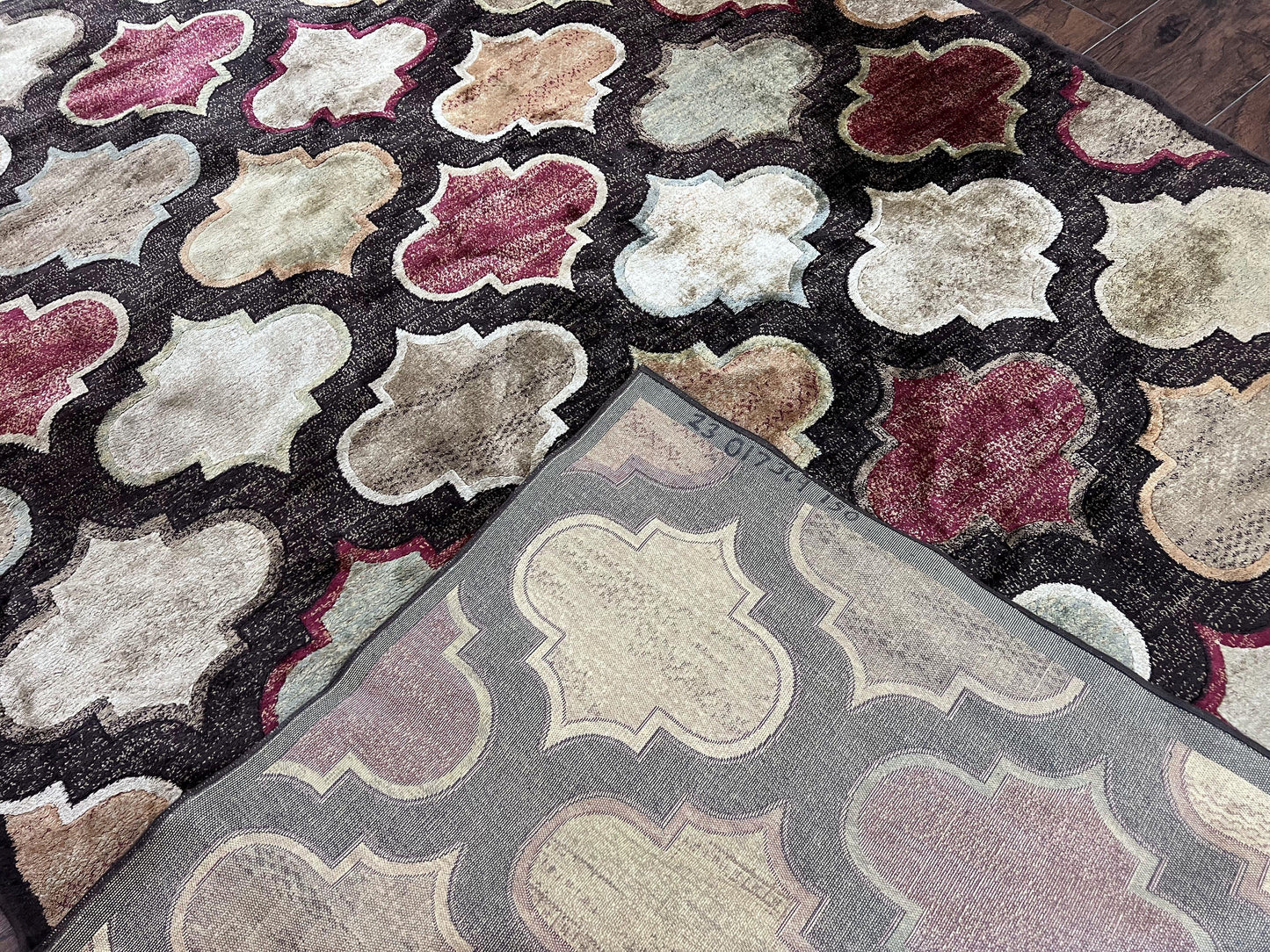 Panel Design Rug 5x7, Multicolor Contemporary Area Rug, Small Living Room Rug