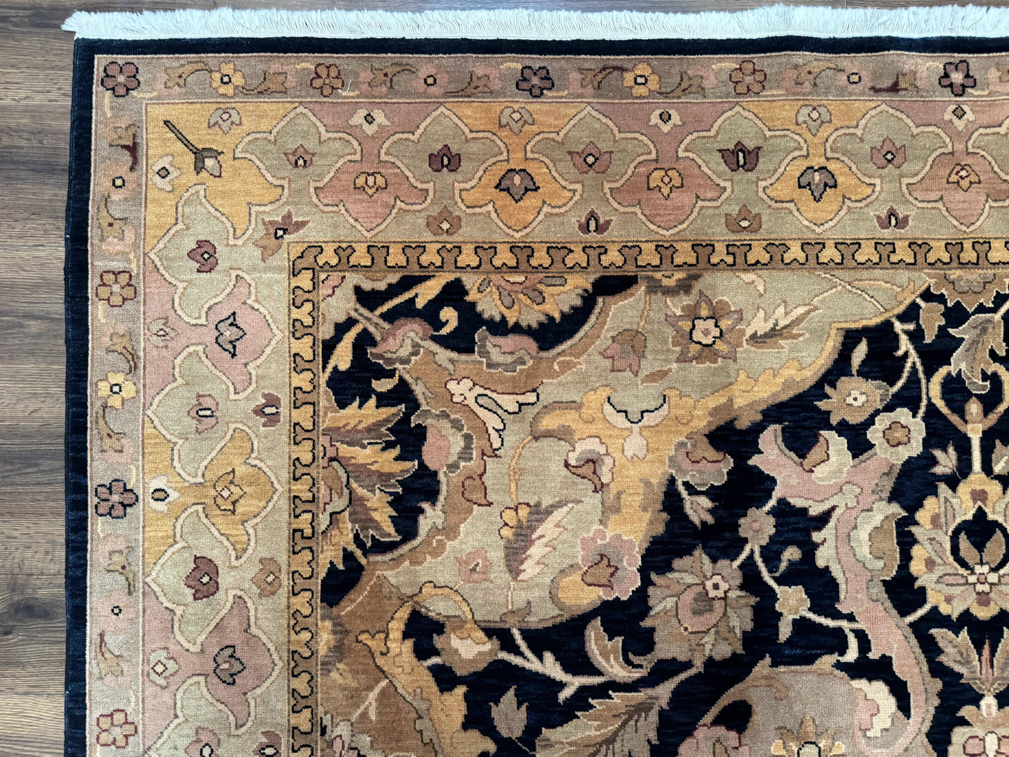 Handmade Wool Rug 8x10, Black & Dark Beige, Nourison, Traditional Rug