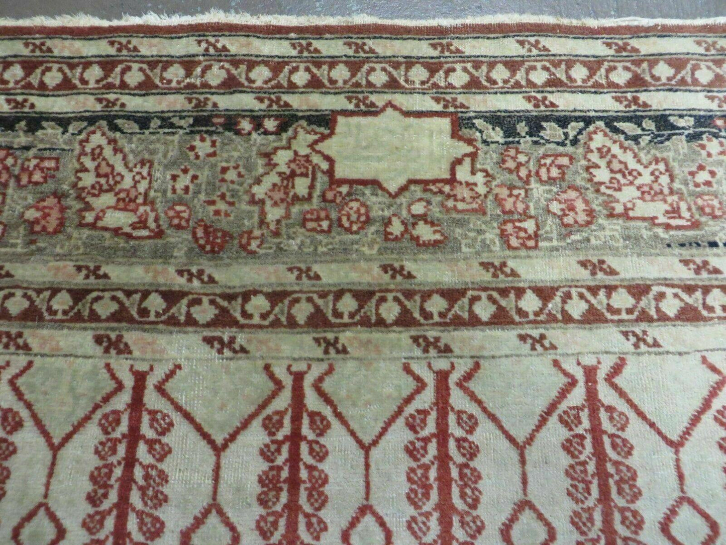 Antique Handmade Turkish Tree Of Life Wool Rug With Birds Red 4x6 Ft