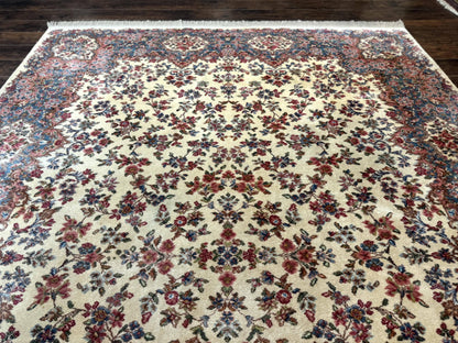Karastan Ivory Kirman Wool Rug 8.8x12 Original 700 Series Area Rug