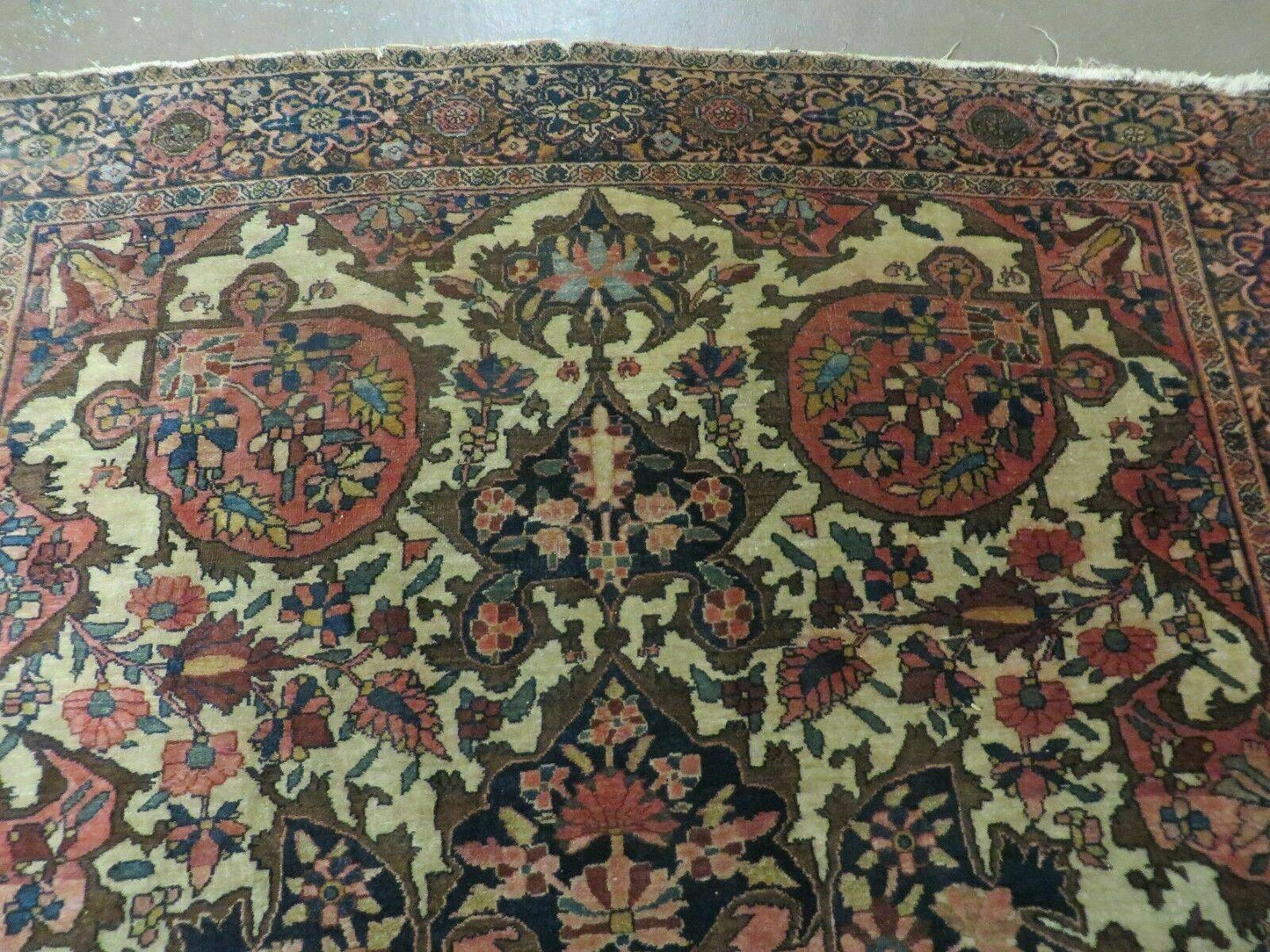 Antique Handmade Indian Floral Oriental Wool Rug 4x6 Feet