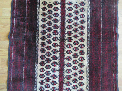 Balouch Turkoman Prayer Silk Wool Rug Handmade 3x5 Fine Knotted