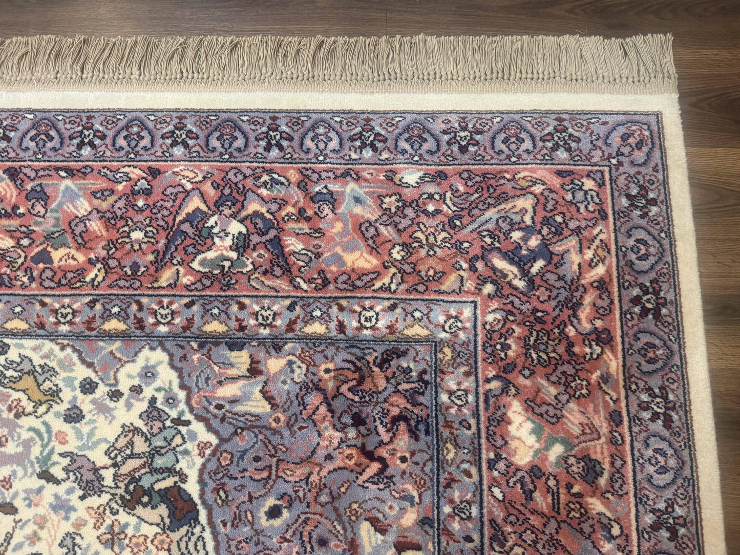 Karastan Ivory Hunting Rug 8 8 By 12 Vintage Wool Discontinued Original 700 Series Rare