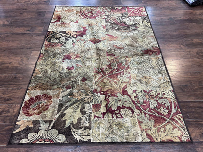 Modern Abstract Area Rug 5x7 Floral Design Multicolor Contemporary Carpet