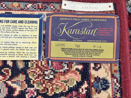 Karastan Rug 5.9 x 9 Red Sarouk #785, Wool Karastan Carpet, Original 700 Series, Vintage Karastan Oriental Rug Discontinued