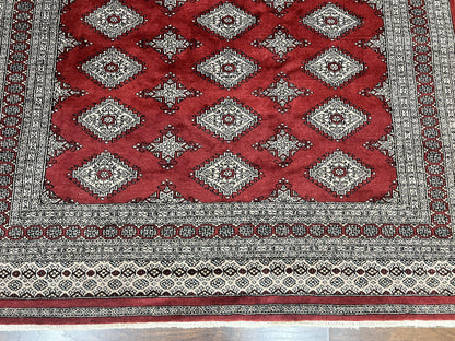 Pakistani Bokhara Rug 6x8 Handmade Wool Turkmen Carpet Vintage Red