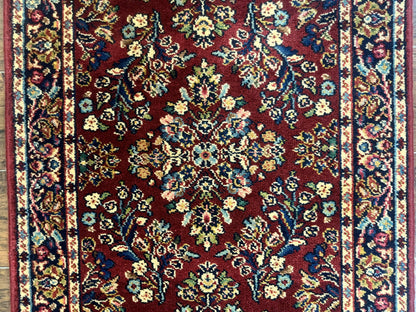 Karastan Rug Red Sarouk Wool Pile 2.6x4 Vintage 700 Series Number 785