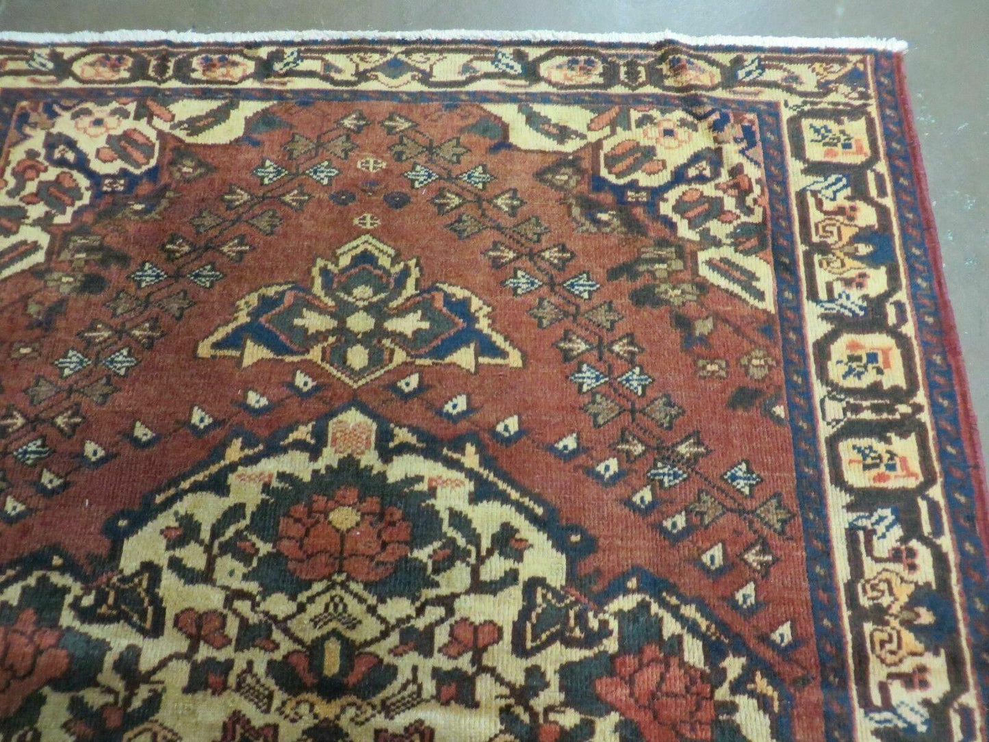 Antique Turkish Medallion Wool Rug Handmade 4x7 Vegetable Dye