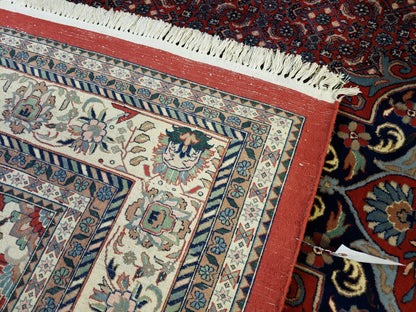 Indian Rug 9x12 Red Indo Bidjar Rug 9x12 Vintage Rug Allover Pattern Medallion Rug Wool Rug Nice Persian Design