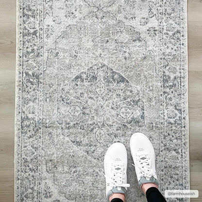 Washable Blue Flat Pile Rug - Stylish Durable Home Decor