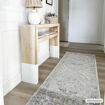 Washable Blue Flat Pile Rug - Stylish Durable Home Decor