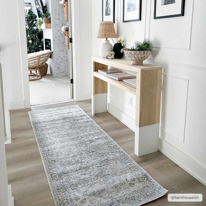 Washable Blue Flat Pile Rug - Stylish Durable Home Decor