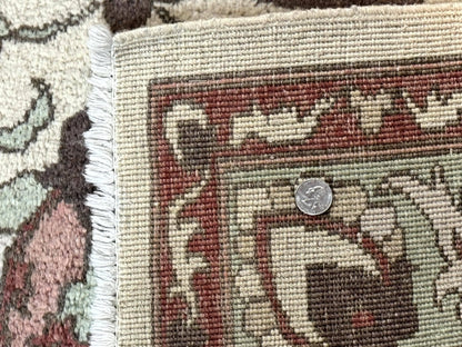 Indo Mahal Rug 4 x 5.6, Indian Handmade Wool Area Rug