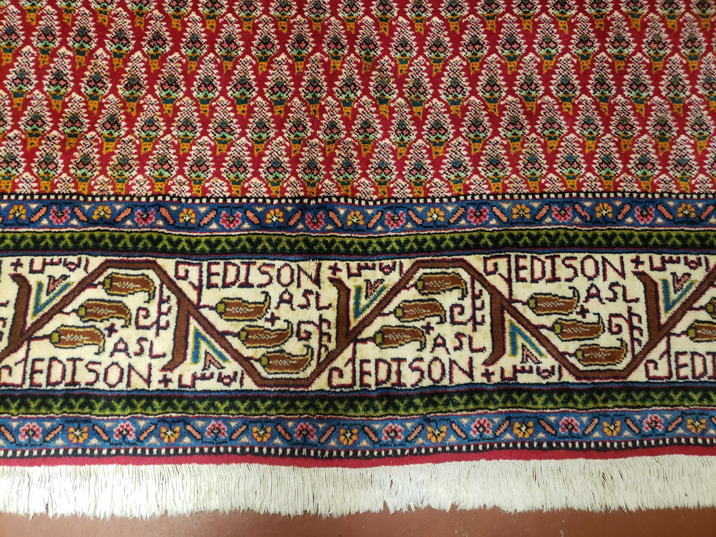 Turkish Tribal Rug Hand Knotted 6x9 Boteh Paisley Pattern Red Beige Wool Carpet