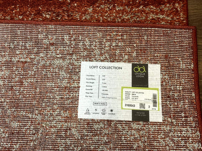 Terracotta Area Rug 4x6 Contemporary Loft Collection Power Loomed Polypropylene and Polyester