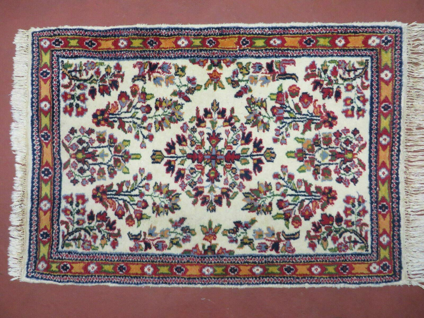 Handmade Persian Rug 2x3 Small Wool Hand Knotted Oriental Floral Medallion