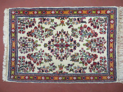 Handmade Persian Rug 2x3 Small Wool Hand Knotted Oriental Floral Medallion