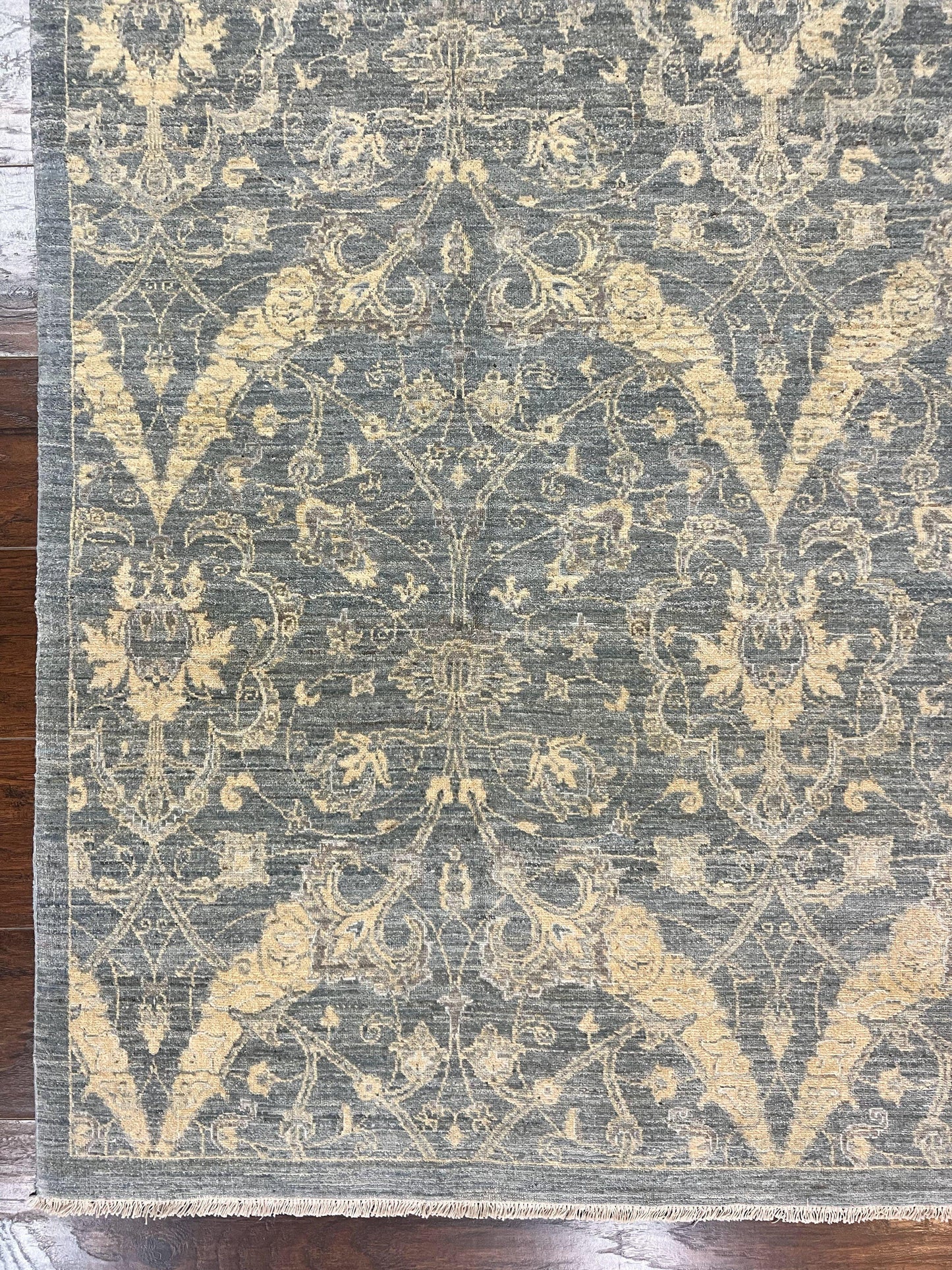 Handmade Pakistani Wool Rug 5x6.6 Floral Pattern Spanish Style Vintage Charm