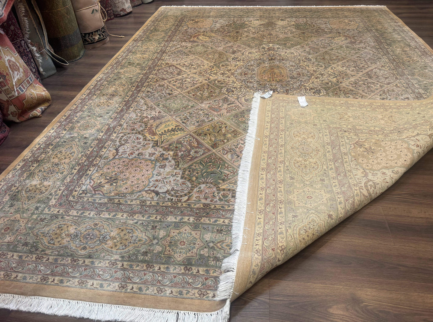 Pak Persian Rug 9x12 Hand Knotted Wool Diamond Panel Design