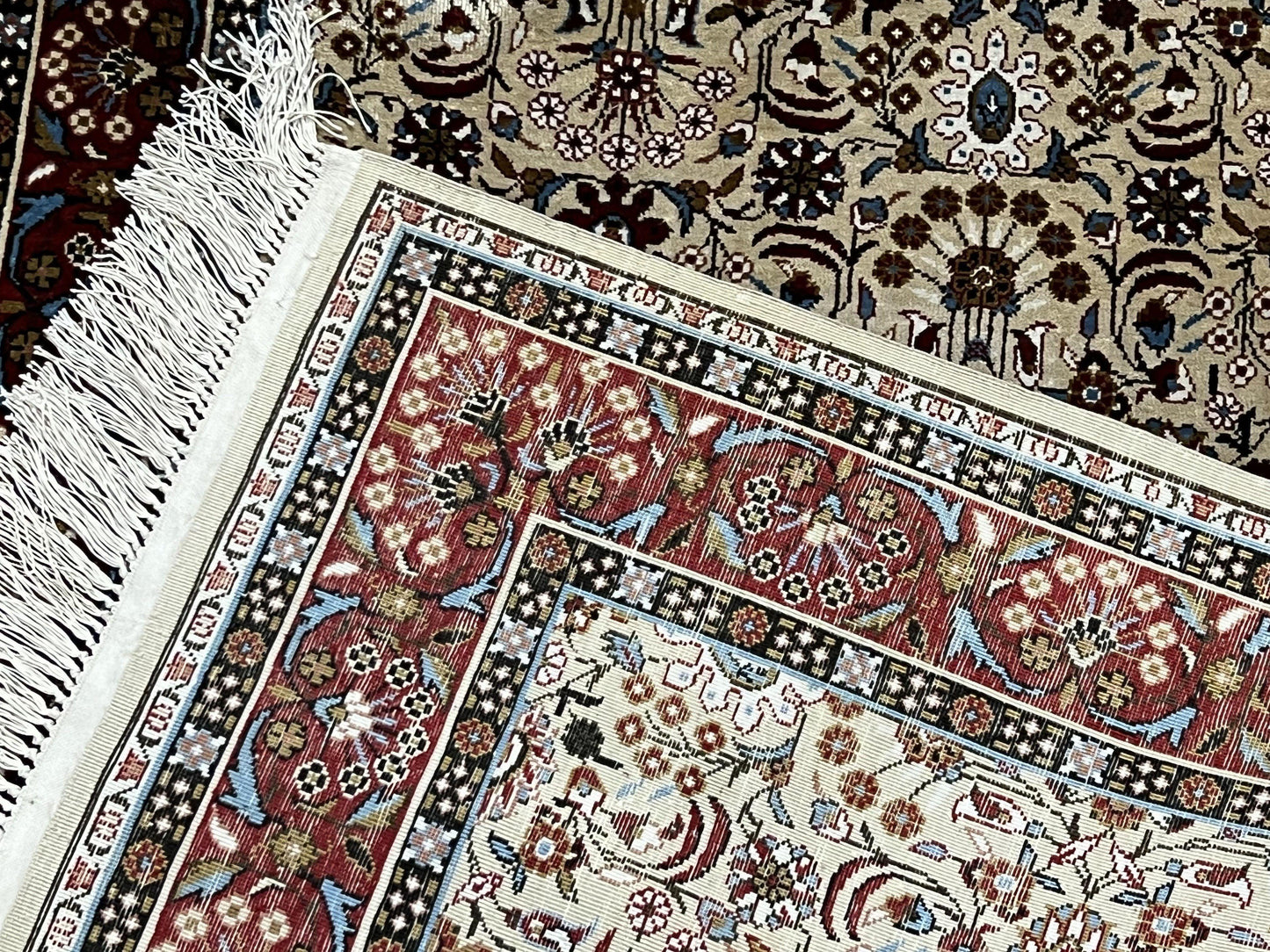 Sino Persian Silk Rug 3x5 Handmade Vintage Silk Carpet With Allover Motif