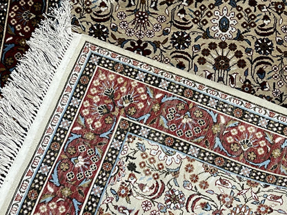 Sino Persian Silk Rug 3x5 Handmade Vintage Silk Carpet With Allover Motif